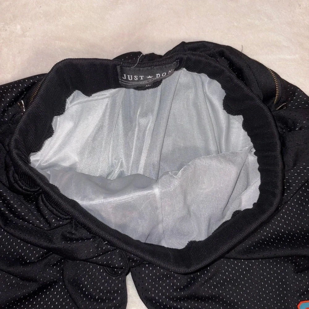 JUST DON Flint Tropics Basketball Shorts Mens XL Black Semi-Pro Jackie Moon Mesh